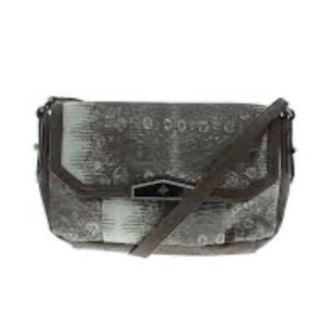 Simply Vera Vera Wang ~ Faux Snakeskin Crossbody ~ Blue & Grey W Silver ~ EUC